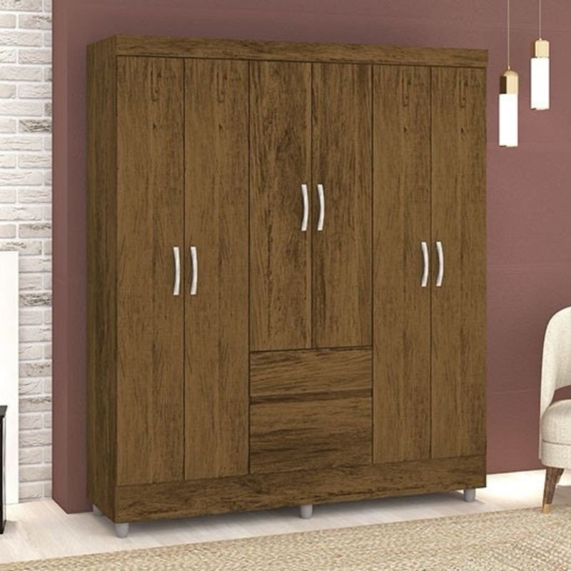 ROPERO IDEAL 6P.Imbuia/C-Imbuia/R-Nature-Blanco/Camarin Flex