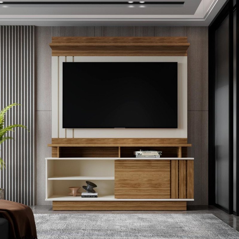 HOME THEATER GOIÁS Grigio Fosco/Amendoa - Off White/Amendoa