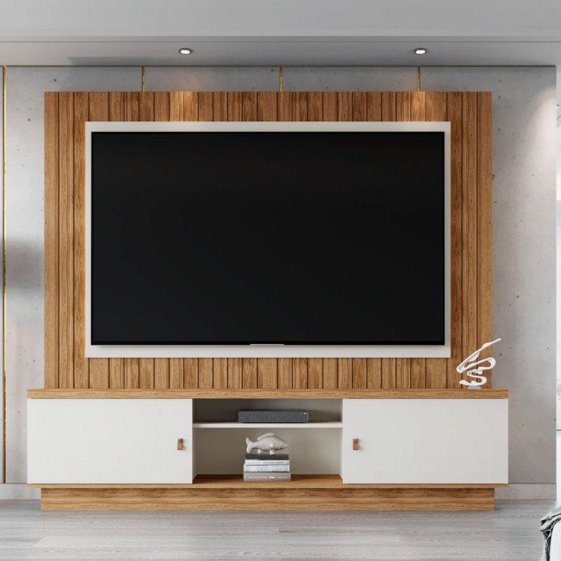 HOME THEATER SANTOS Pérola Metalizado/Amendoa-Off White/A