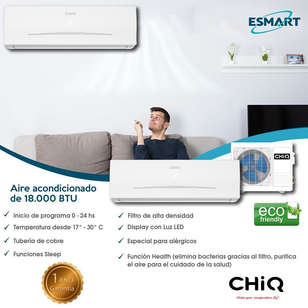 ACONDICIONADOR DE AIRE CHIQ 12.000 BTU