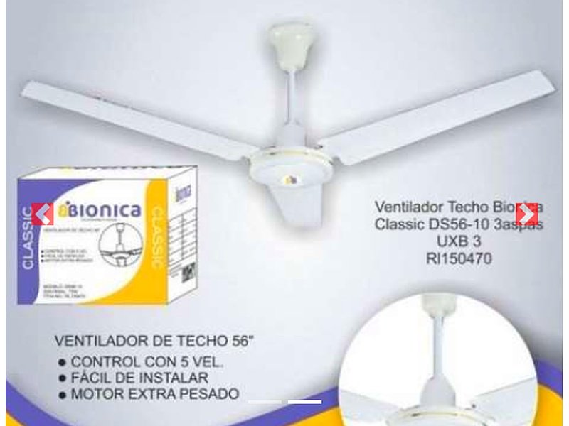 VENTILADOR DE TECHO BIONICA 56" 5 ASPAS " CLASSIC "