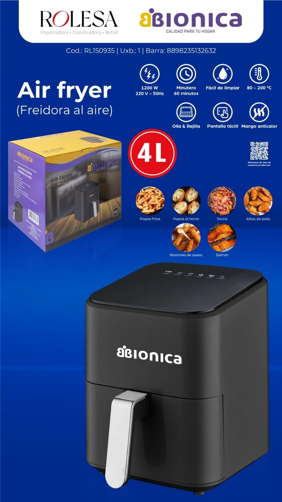 AIR FRYER BIONICA 4 LTS